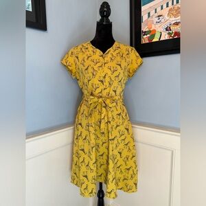 Giraffe Print Dress in Yellow & Black Sz M